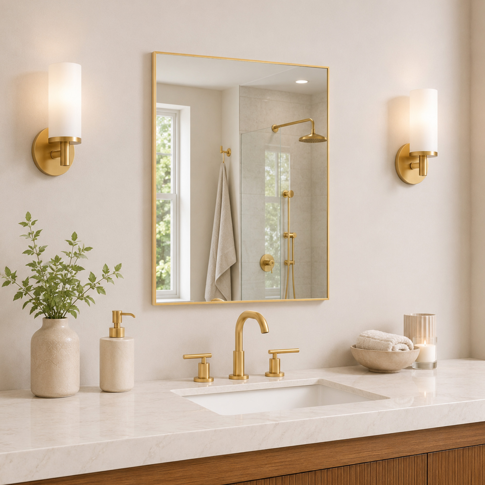 ZL Series Rectangular Framed Wall Bathroom Vanity Mirror